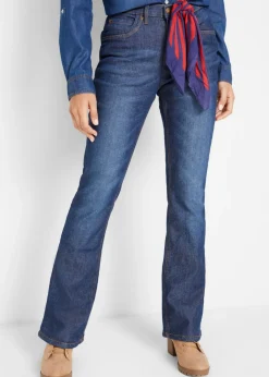 bonprix bonprix Ropa Térmica|Vaqueros>Vaqueros térmicos de talle alto con corte bootcut Azul marino desgastado