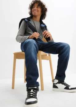 Niños bonprix bonprix Vaqueros térmicos rectos sin cierre con corte regular y forro de punto