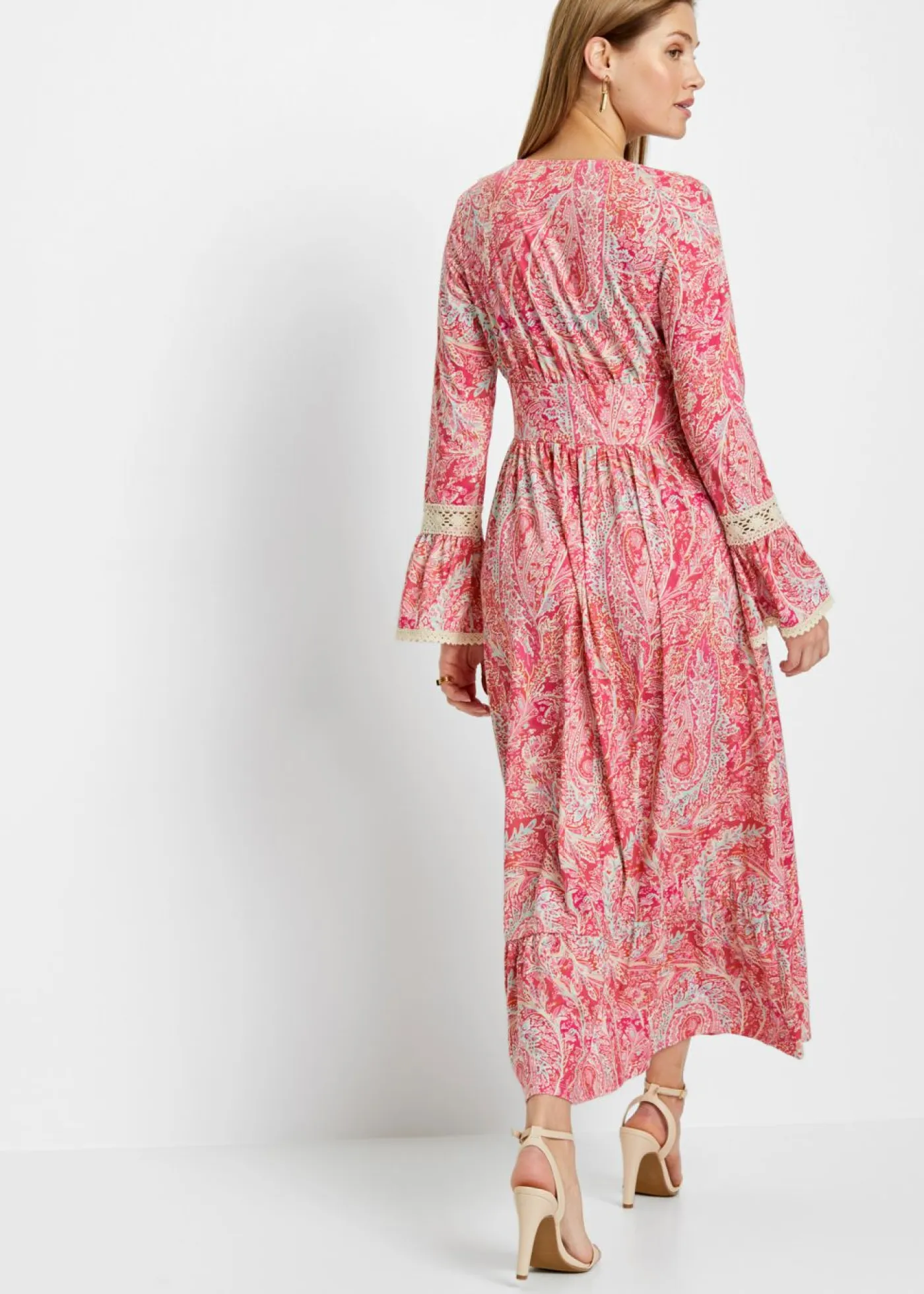 bonprix bonprix Vestidos>Vestido rosa caliente/blanco