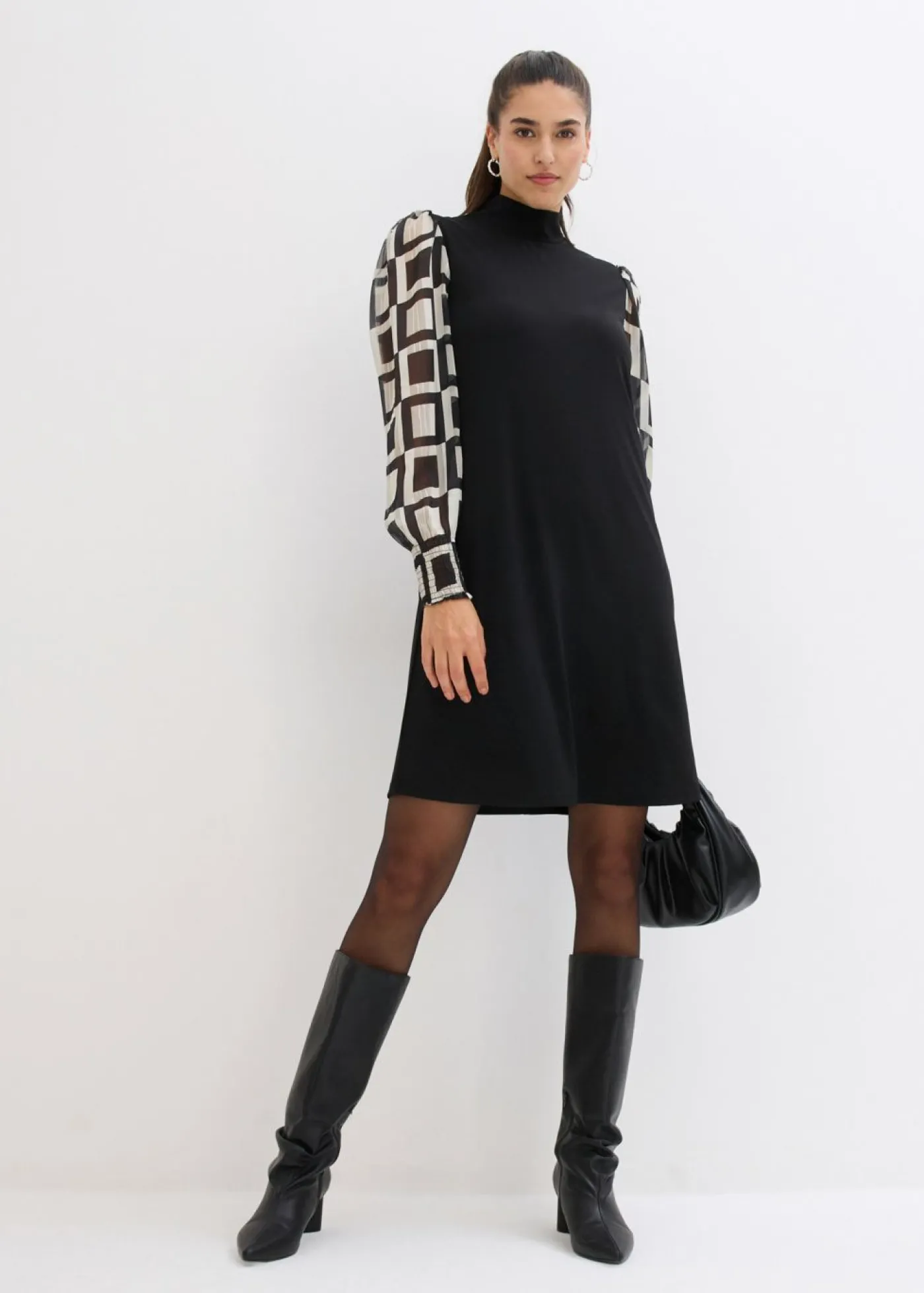 bonprix bonprix Vestidos>Vestido Negro/crudo con estampado gráfico