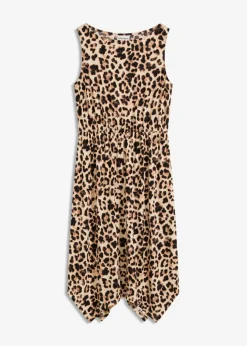 bonprix bonprix Vestidos>Vestido Beige-negro con estampado de leopardo