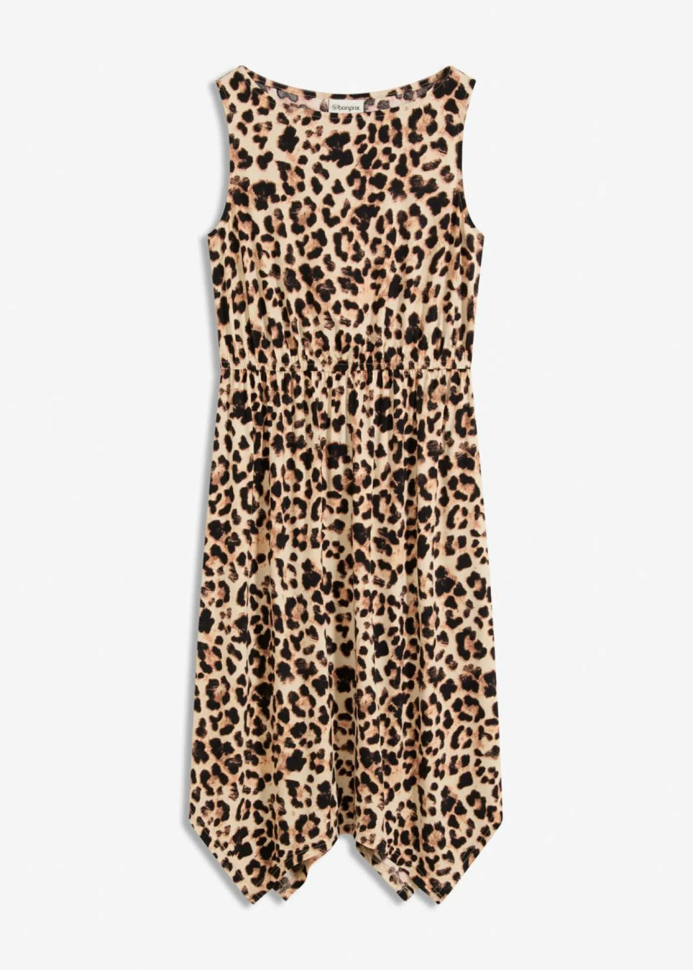 bonprix bonprix Vestidos>Vestido Beige-negro con estampado de leopardo