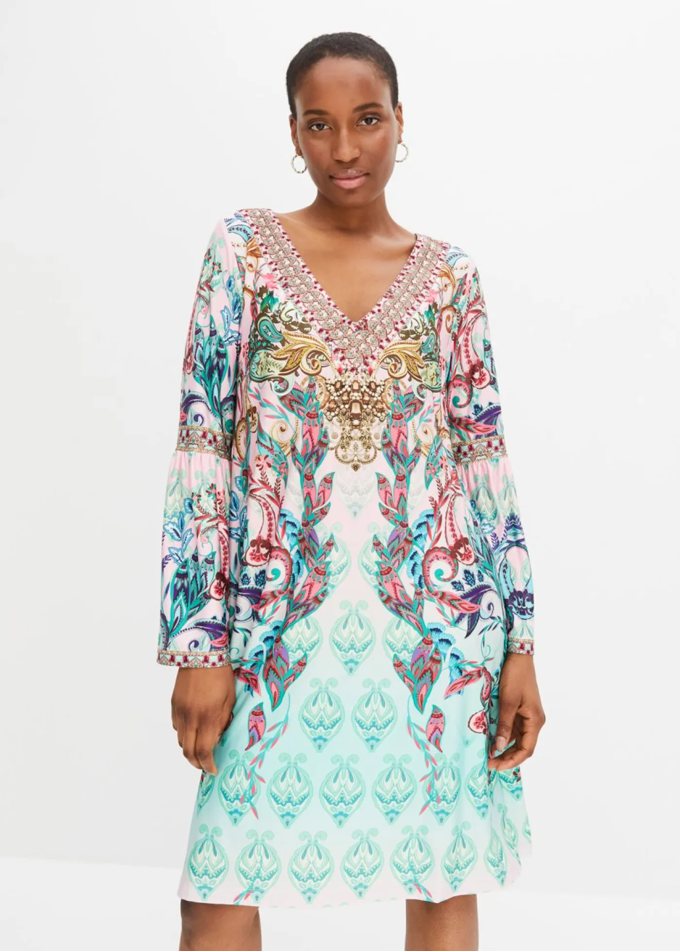 bonprix bonprix Vestidos>Vestido turquesa/rosa pálido