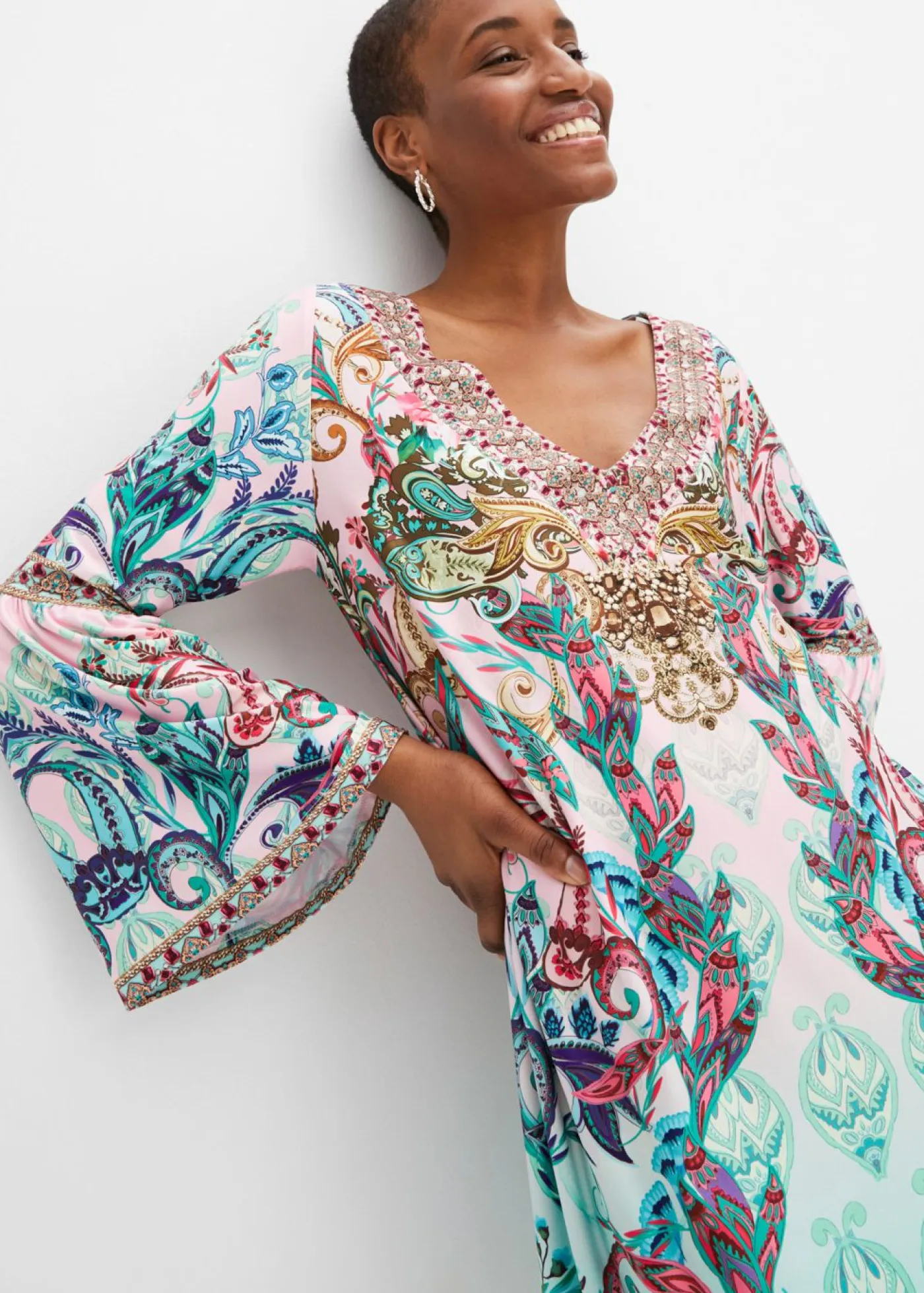 bonprix bonprix Vestidos>Vestido turquesa/rosa pálido