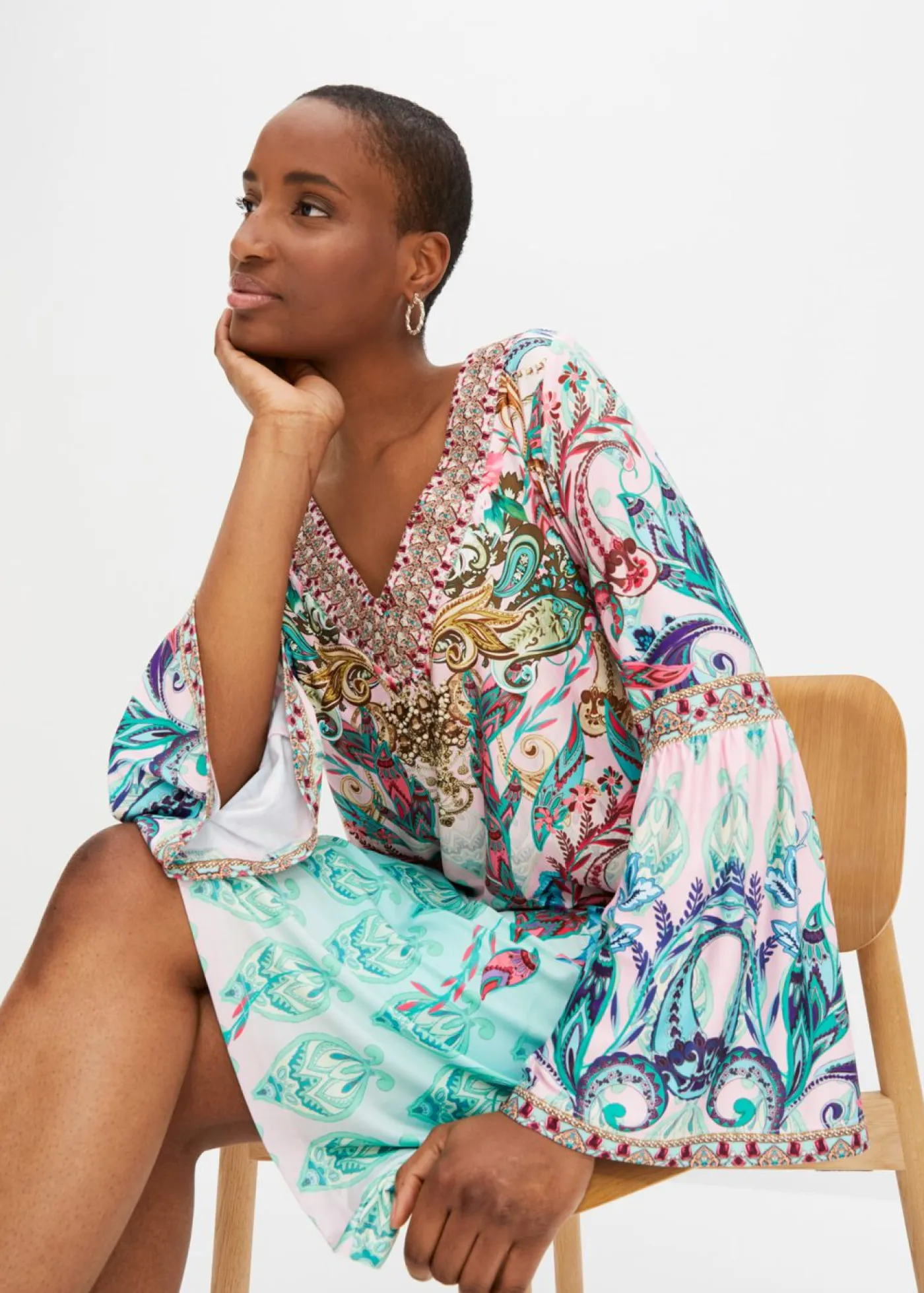 bonprix bonprix Vestidos>Vestido turquesa/rosa pálido