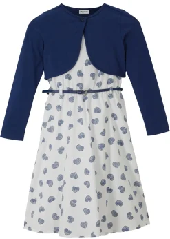 Niños bonprix bonprix Vestido + bolero + cinturón (3 piezas)
