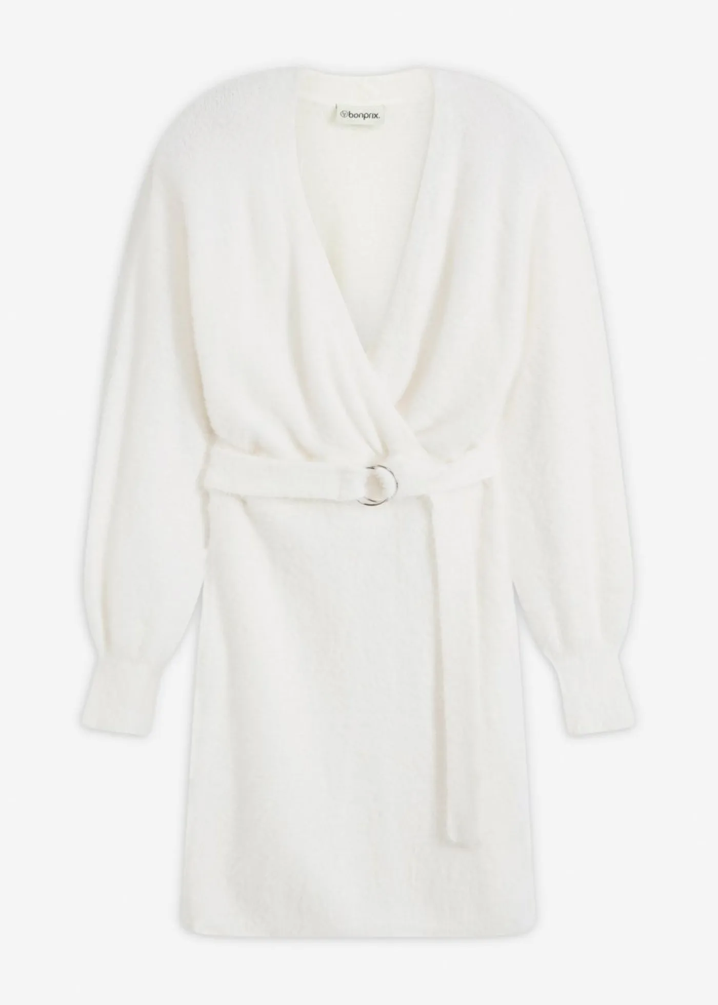bonprix bonprix Vestidos|Ropa De Punto>Vestido ajustado de punto con accesorio Blanco