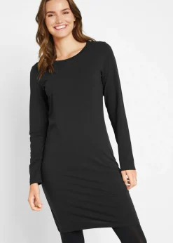 bonprix bonprix Básicos|Vestidos>Vestido ajustado de punto (2 unidades) Negro