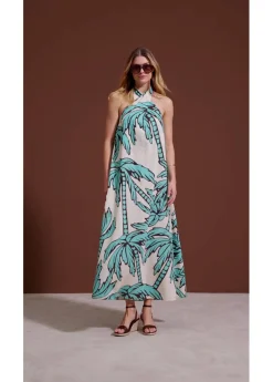 Mujer bonprix bonprix Vestido anudado al cuello con corte en A