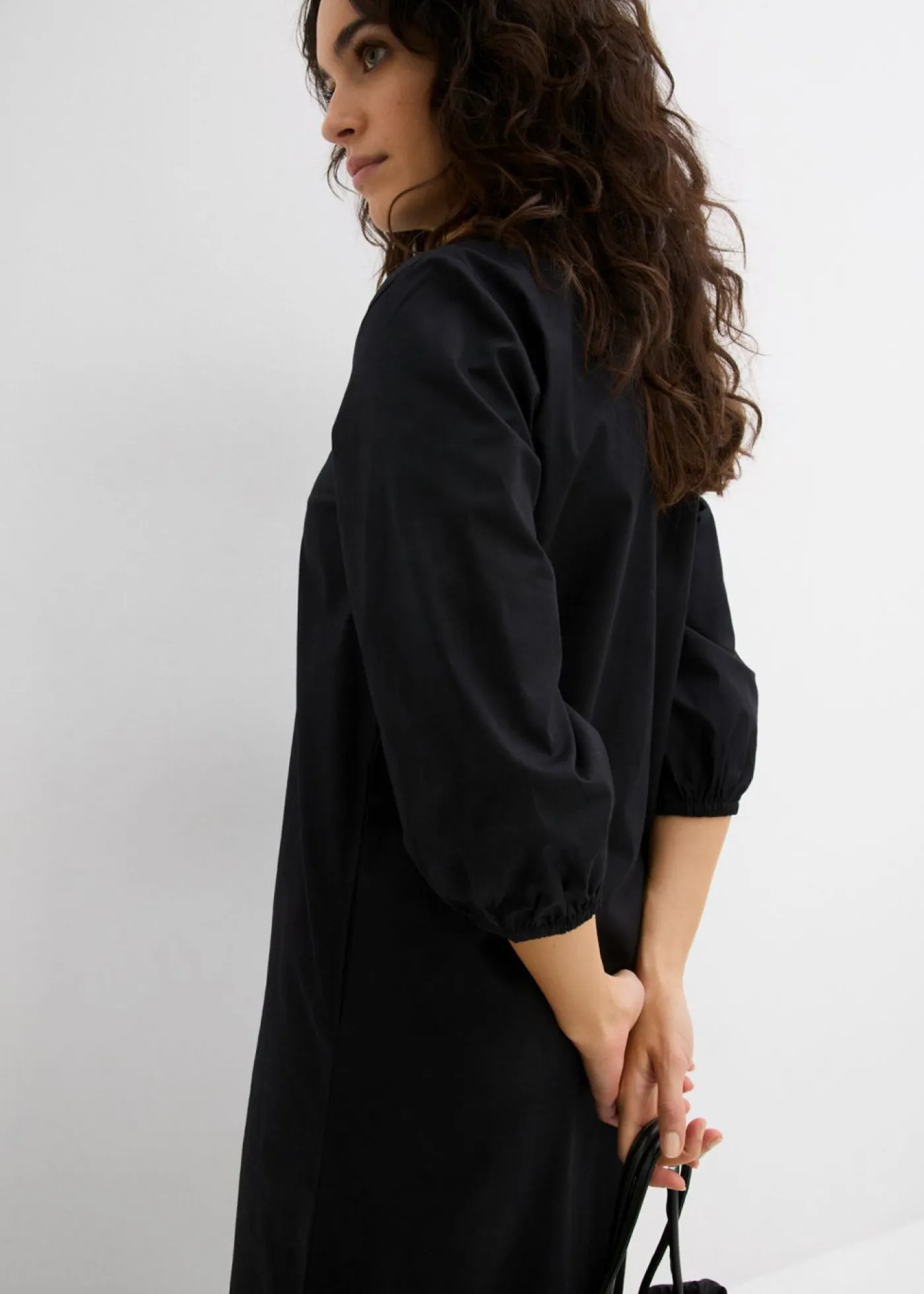 bonprix bonprix Vestidos>Vestido camisera de algodón ligero Negro