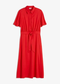 bonprix bonprix Vestidos>Vestido camisero con cordón fresa