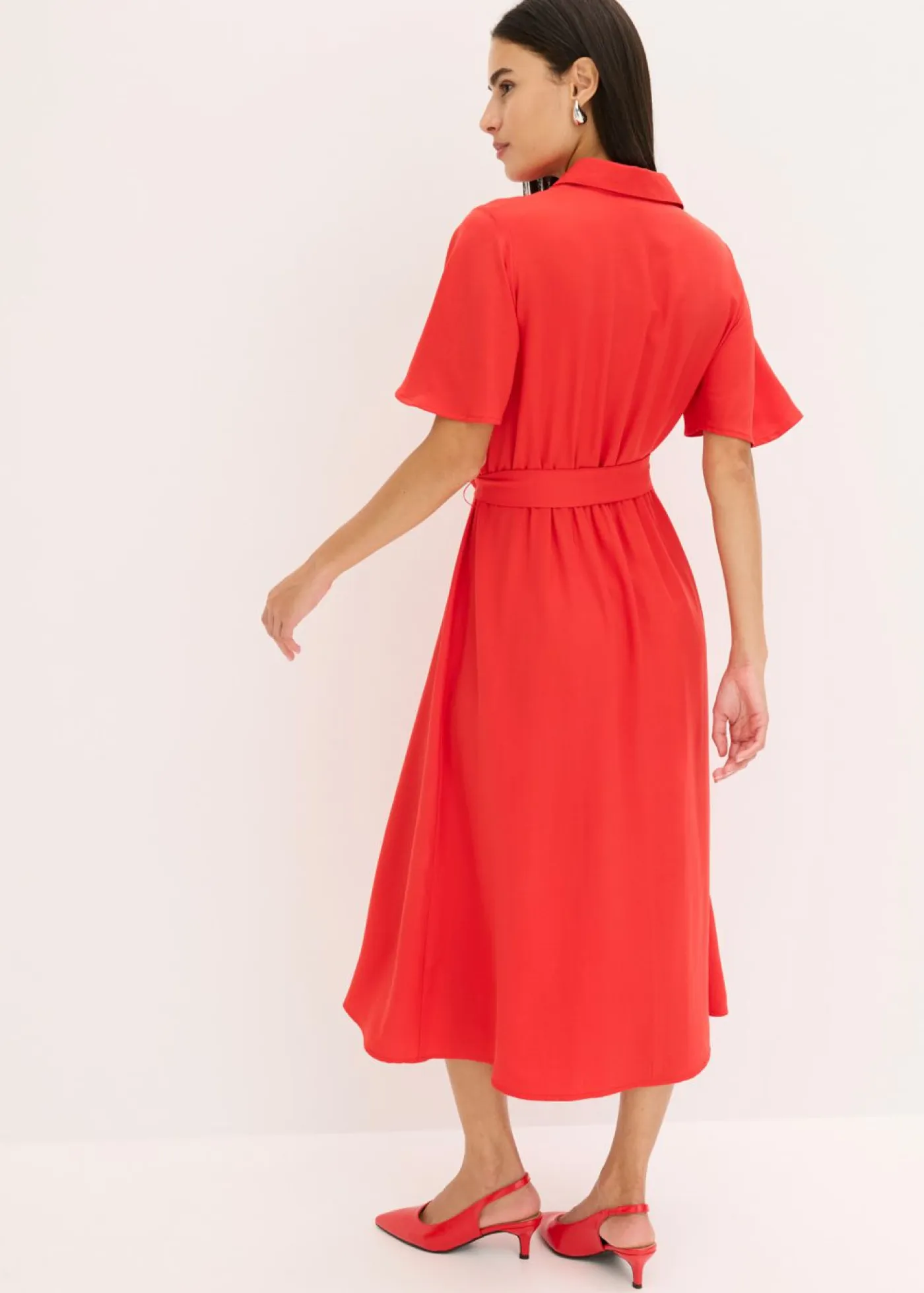 bonprix bonprix Vestidos>Vestido camisero con cordón fresa