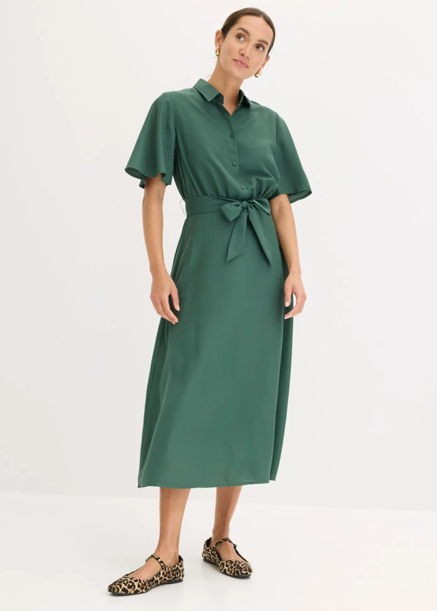 Mujer bonprix bonprix Vestido camisero con cordón