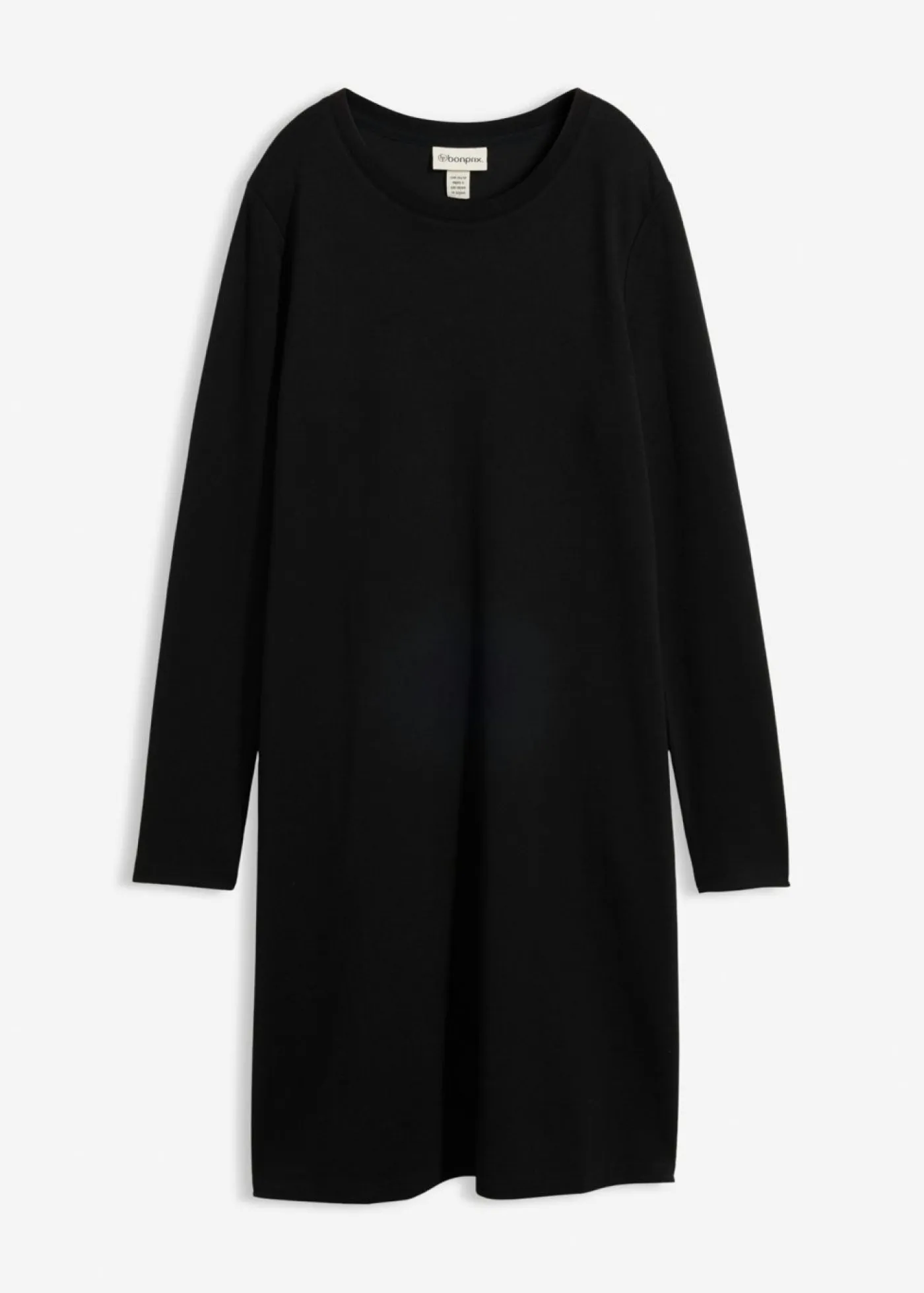 bonprix bonprix Esenciales|Vestidos>Vestido camisero con corte en A en mezcla de viscosa Negro