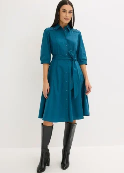 Mujer bonprix bonprix Vestido camisero con encaje y cordón