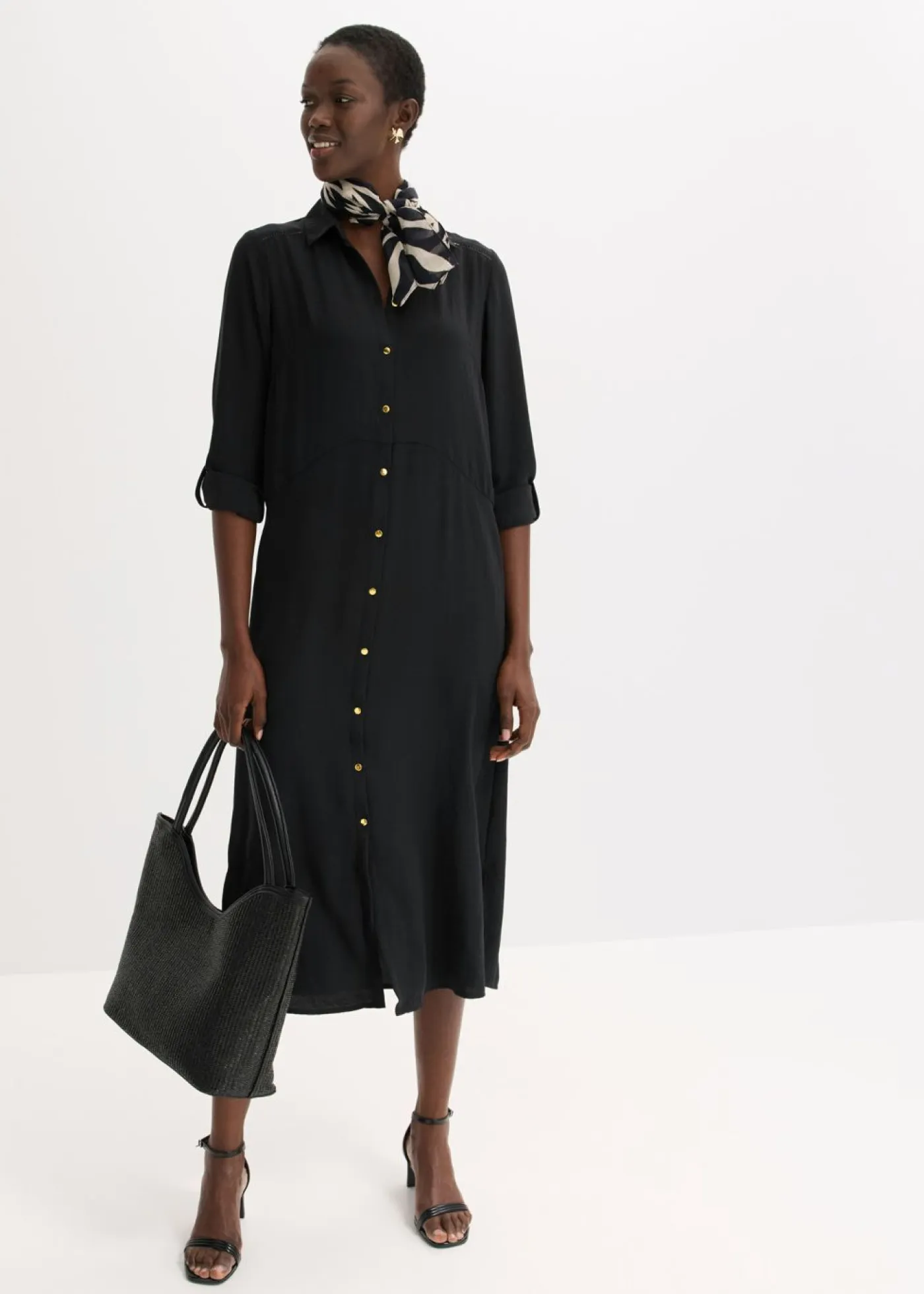 Mujer bonprix bonprix Vestido camisero con encaje en escalera