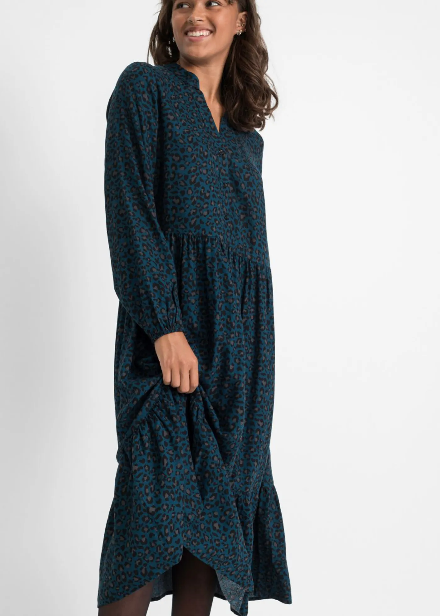 Mujer bonprix bonprix Vestido camisero con estampado de leopardo