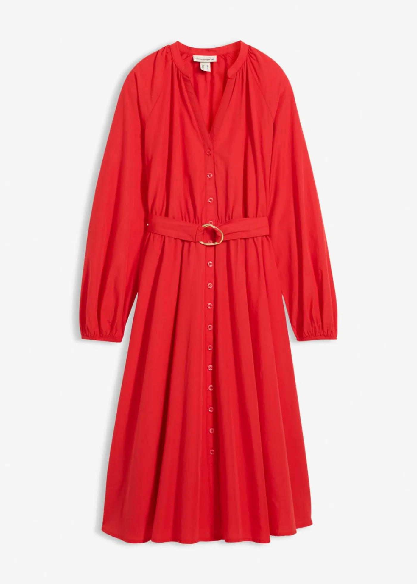 Mujer bonprix bonprix Vestido camisero con parte de seda y cinturón