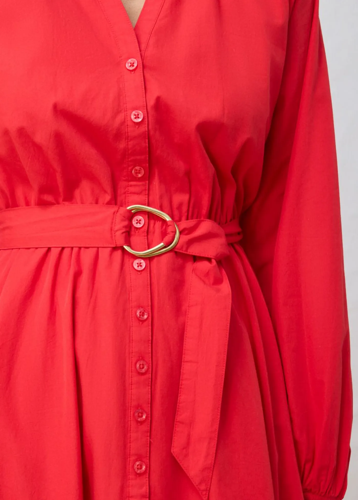 Mujer bonprix bonprix Vestido camisero con parte de seda y cinturón