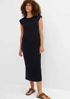 bonprix bonprix Básicos|Vestidos>Vestido camisero de algodón orgánico puro Negro