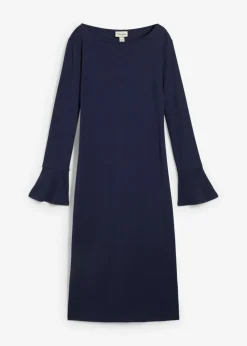 bonprix bonprix Básicos|Vestidos>Vestido camisero de algodón puro Azul marino