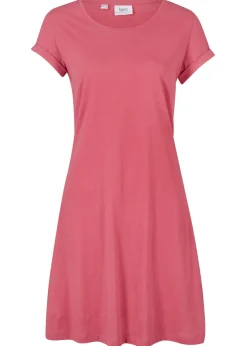 bonprix bonprix Básicos|Vestidos>Vestido camisero de algodón orgánico puro Frambuesa ahumado