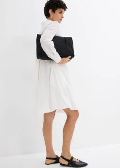 Mujer bonprix bonprix Vestido camisero de algodón puro con dobladillo abullonado