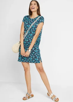 Mujer bonprix bonprix Vestido camisero de algodón puro con aberturas laterales (2 unidades)