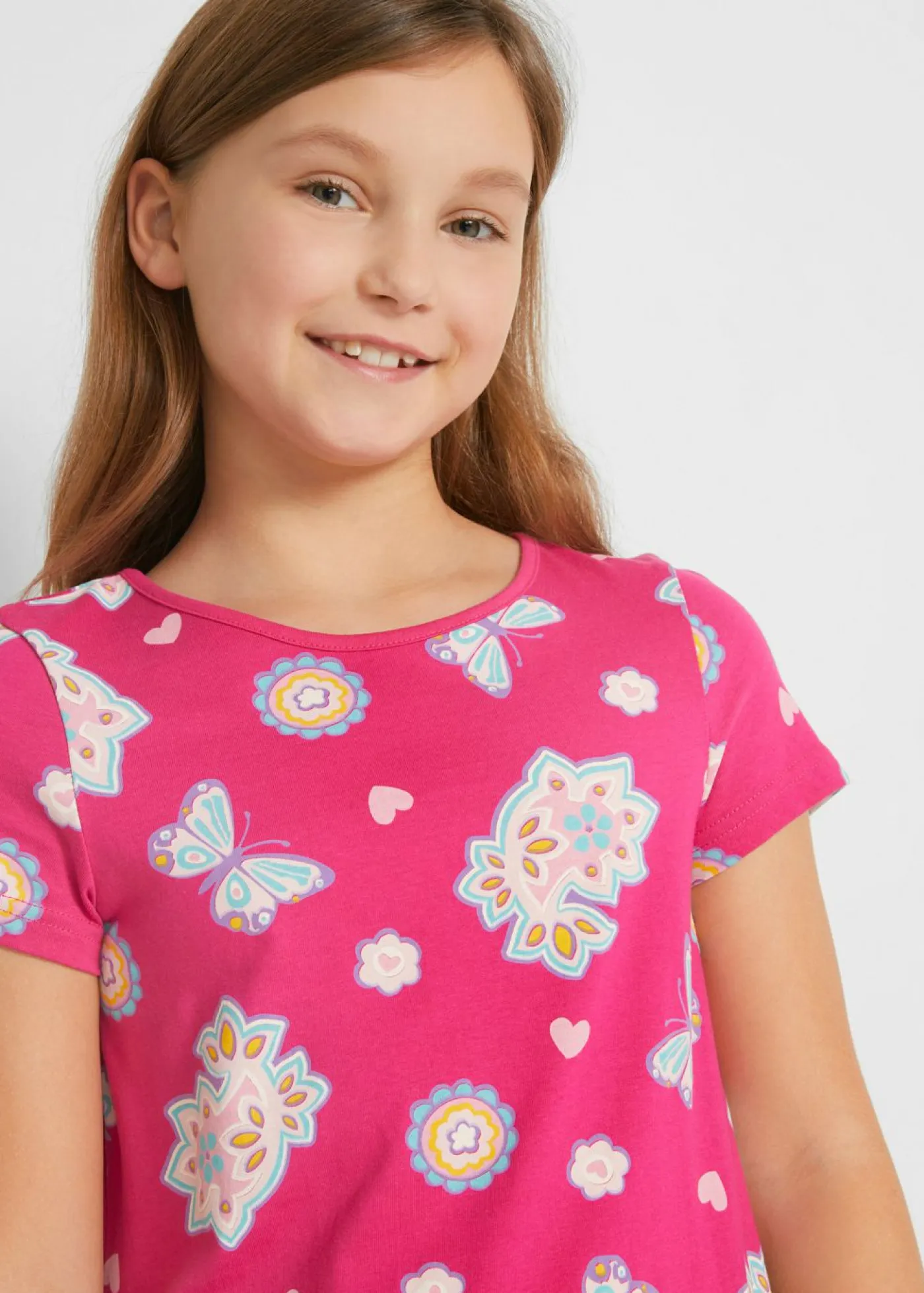 bonprix bonprix Ropa 9 A 16 Años·Vestidos Y Monos>Vestido camisero de algodón orgánico puro fucsia