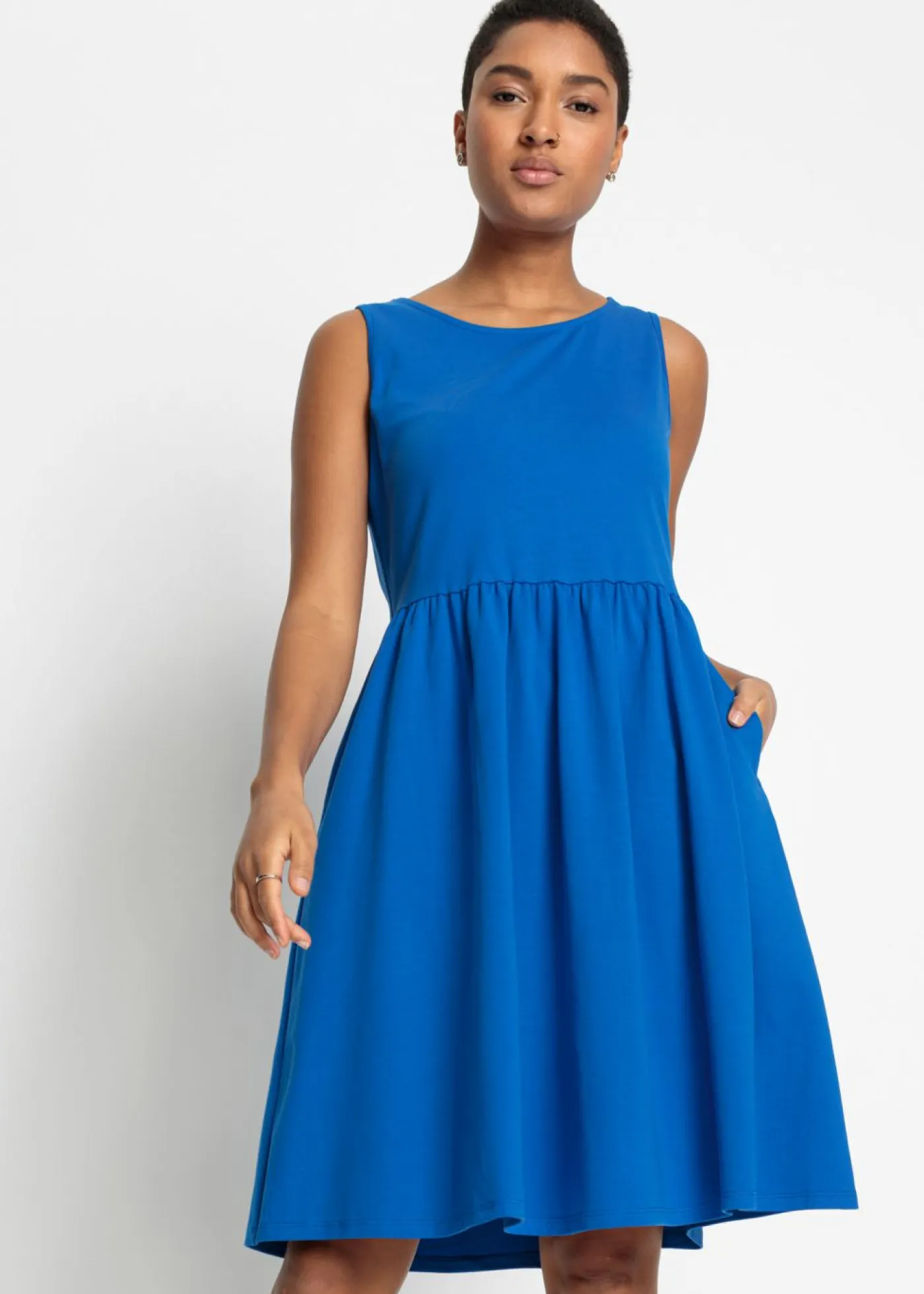 bonprix bonprix Vestidos>Vestido camisero de algodón puro con bolsillos Azur