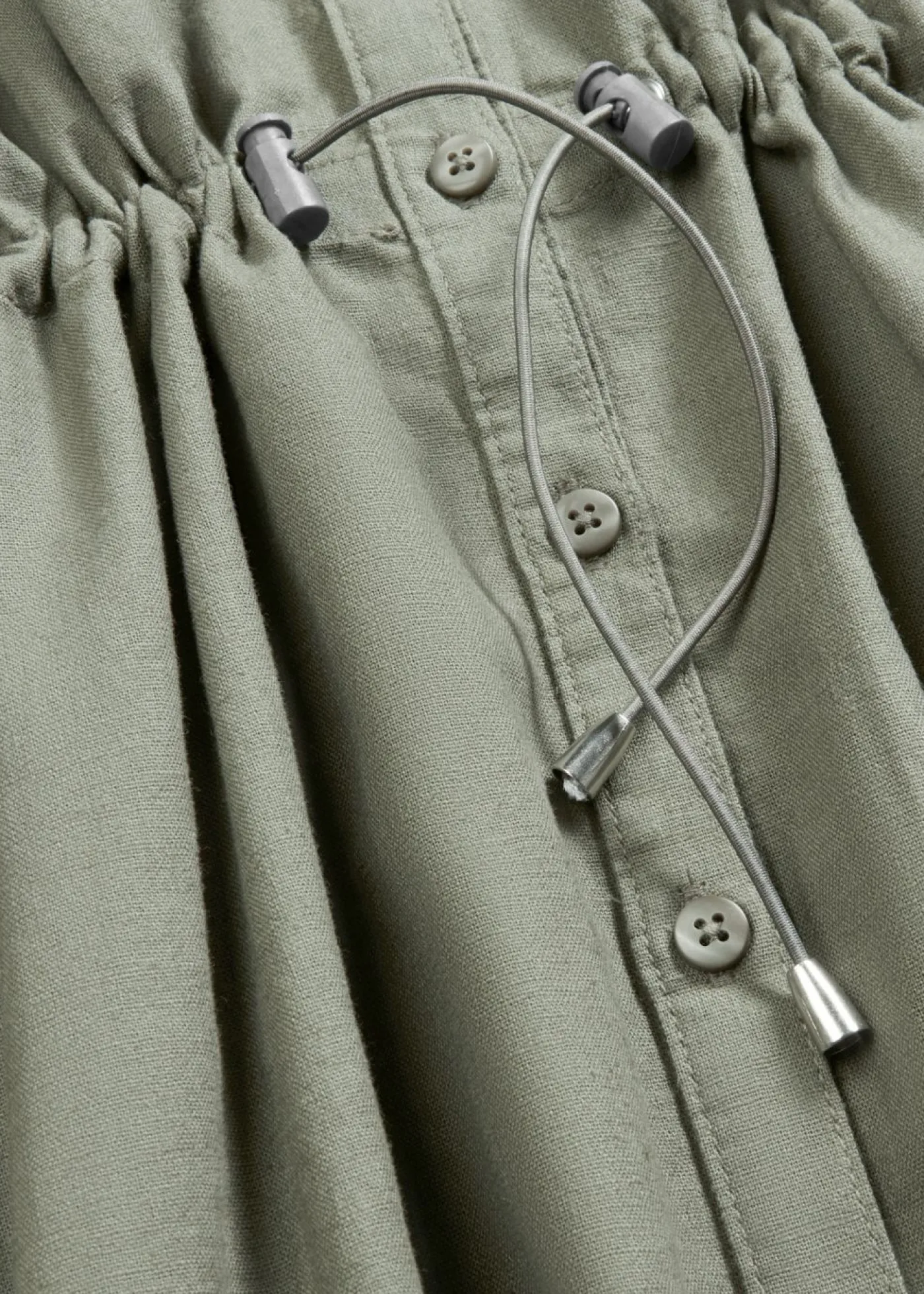 bonprix bonprix Vestidos|Novedades>Vestido camisero de mezcla de lino y algodón Verde oliva