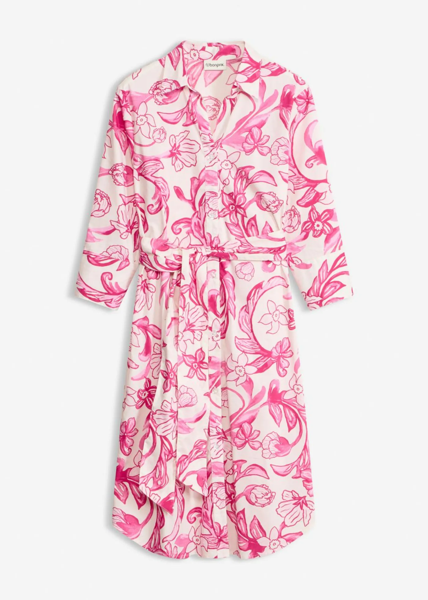 Mujer bonprix bonprix Vestido camisero de mezcla de algodón