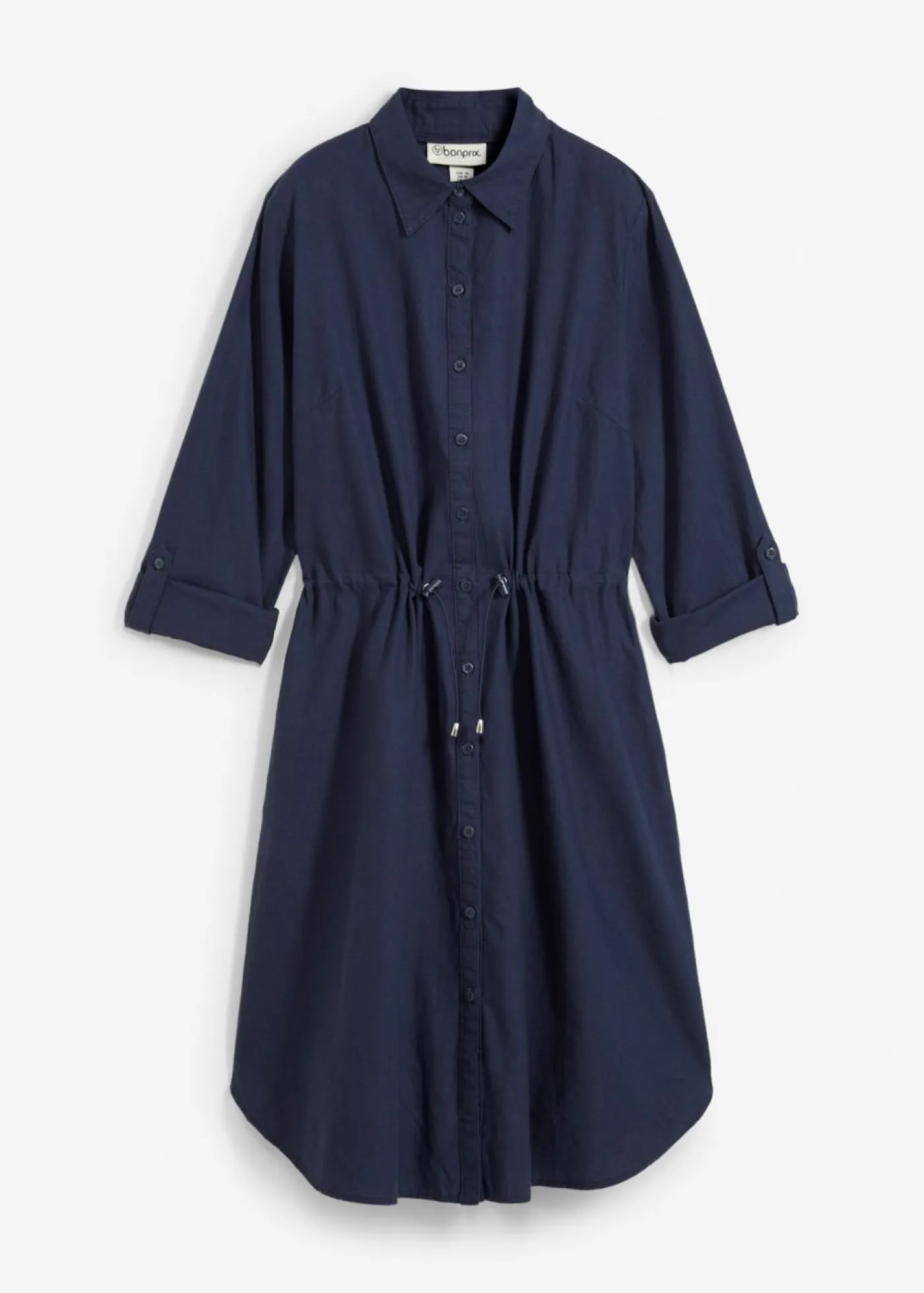 Mujer bonprix bonprix Vestido camisero de mezcla de lino y algodón