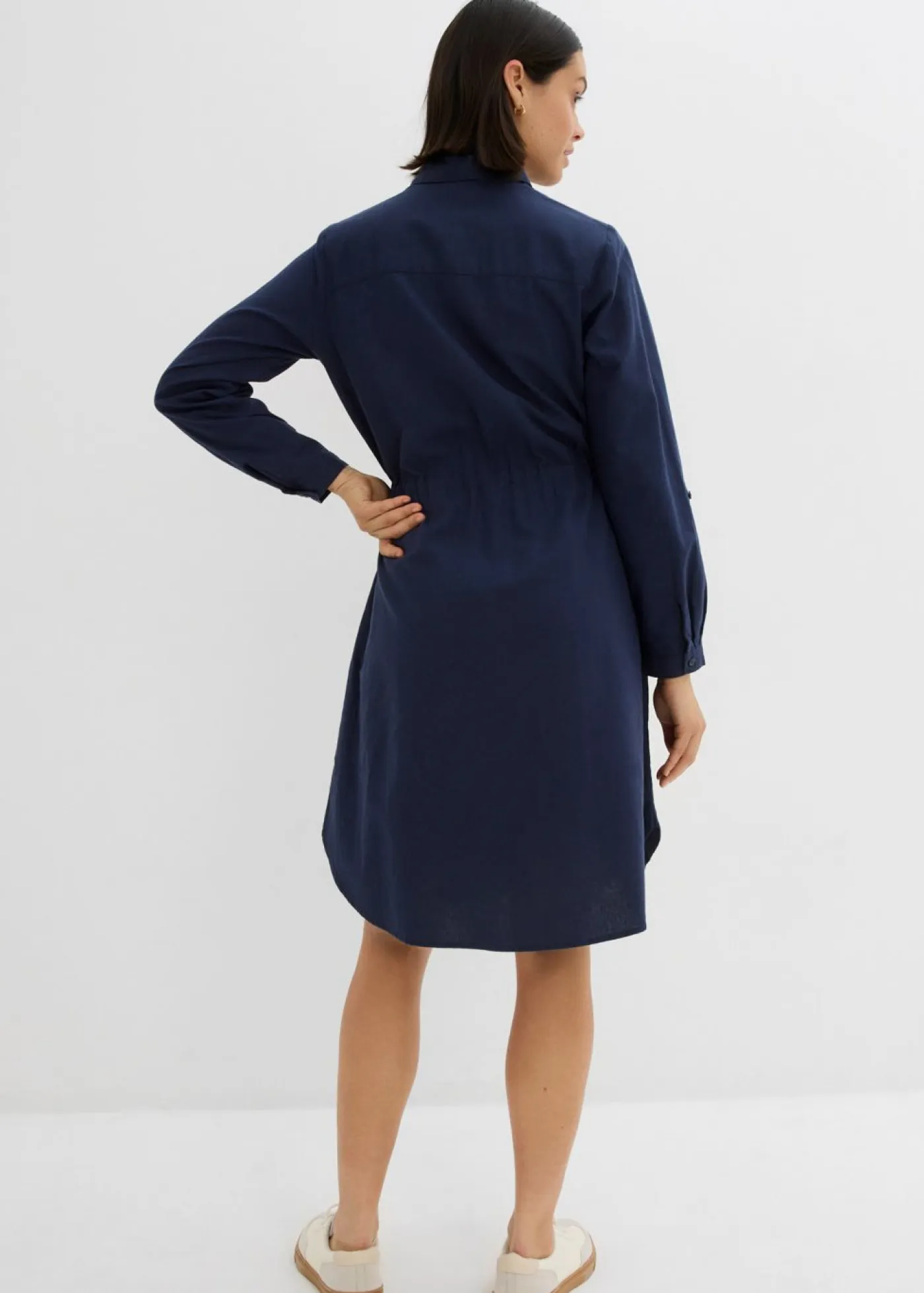 Mujer bonprix bonprix Vestido camisero de mezcla de lino y algodón