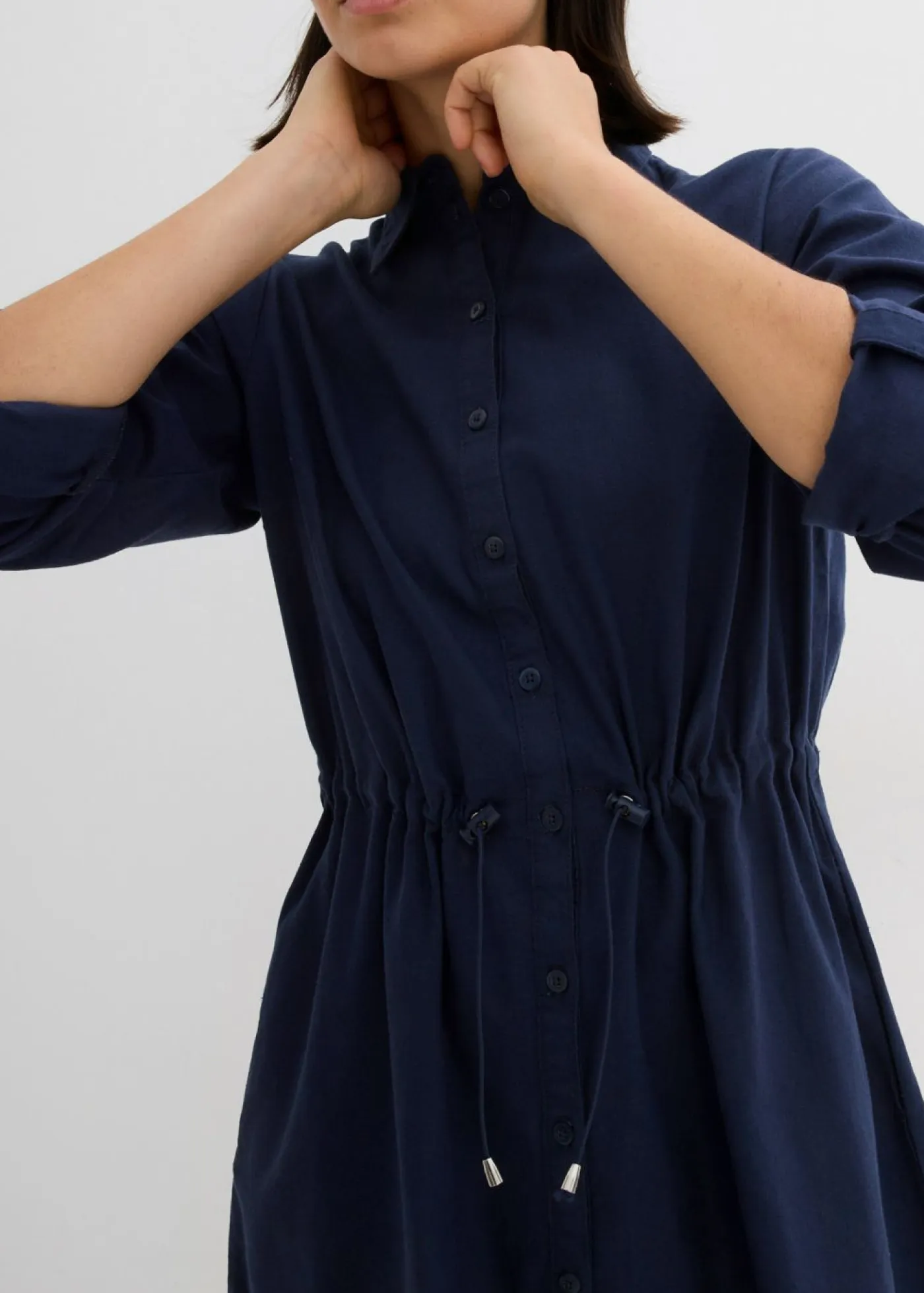 Mujer bonprix bonprix Vestido camisero de mezcla de lino y algodón