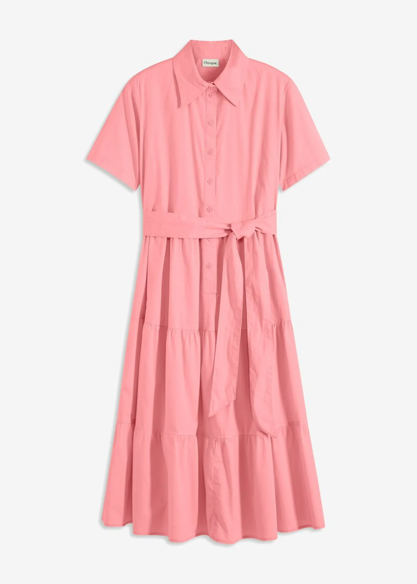 bonprix bonprix Vestidos>Vestido camisero de mezcla de algodón elástico rosa pálido