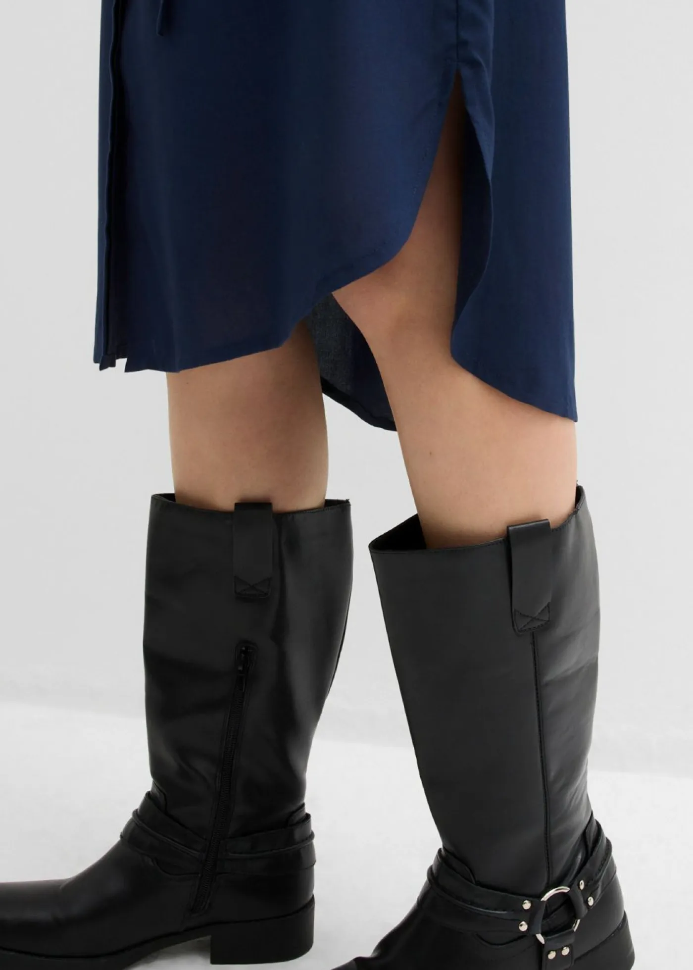 bonprix bonprix Vestidos>Vestido camisero de viscosa suave Azul marino