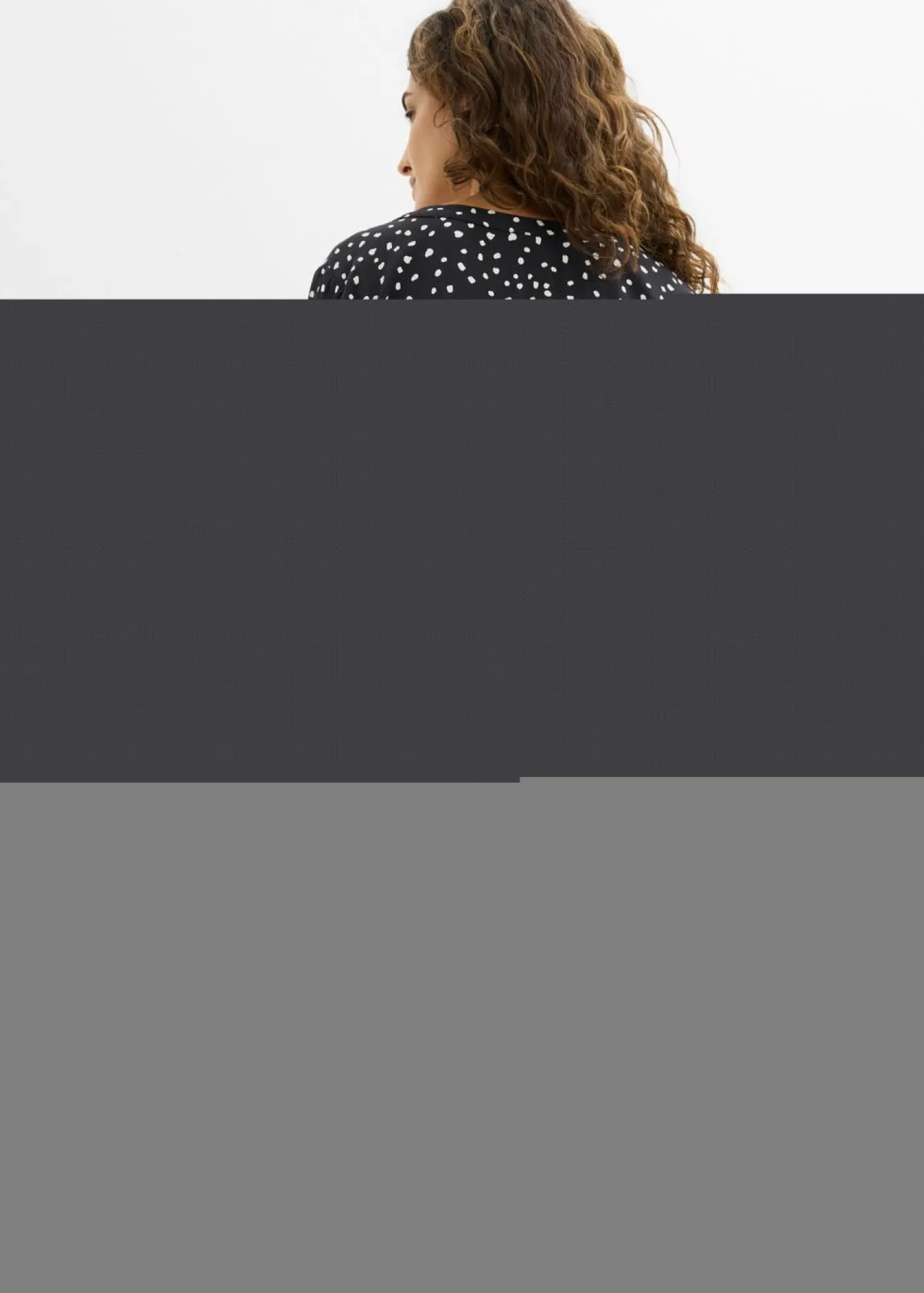 bonprix bonprix Vestidos>Vestido camisero de viscosa suave negro - blanco topos