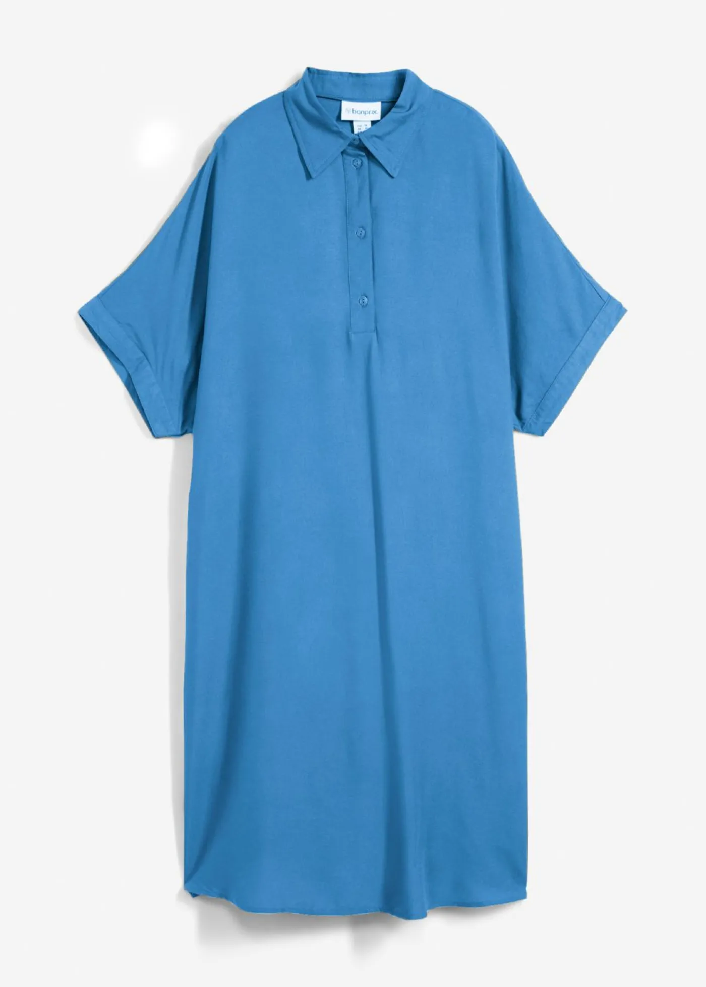 bonprix bonprix Esenciales|Vestidos>Vestido camisero de viscosa fina azul provenzal