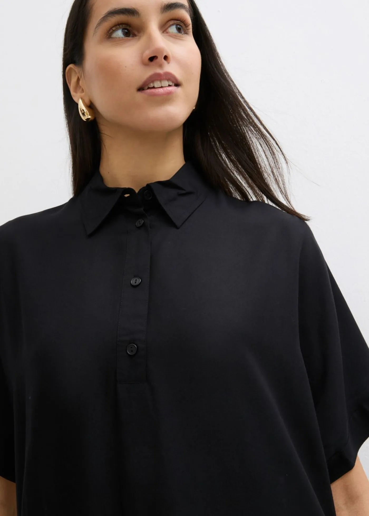 bonprix bonprix Esenciales|Vestidos>Vestido camisero de viscosa fina azul provenzal