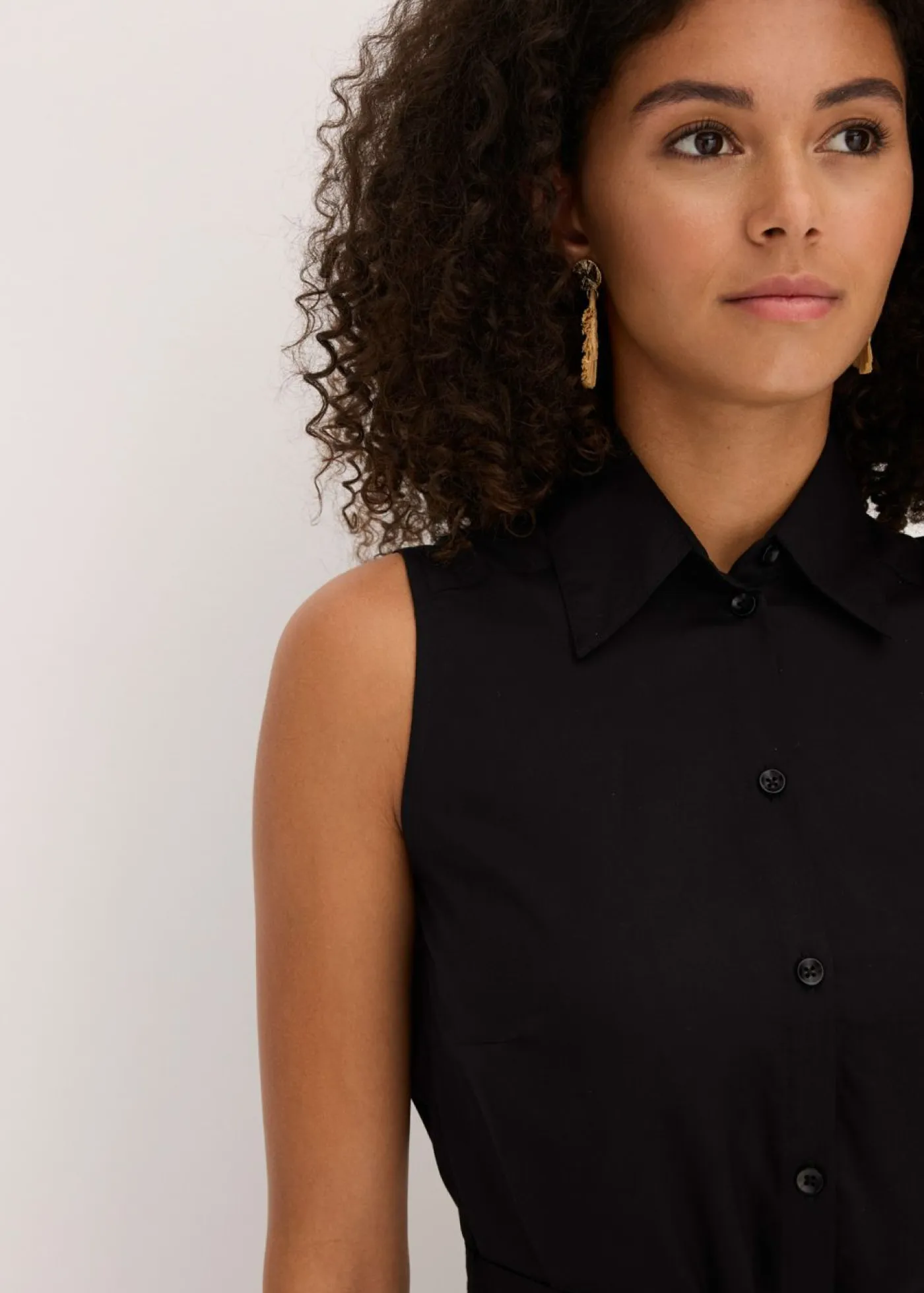 bonprix bonprix Vestidos>Vestido camisero de viscosa Negro