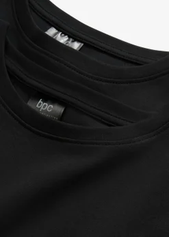 bonprix bonprix Básicos|Vestidos>Vestido camisero holgado de algodón puro (2 unidades) Negro