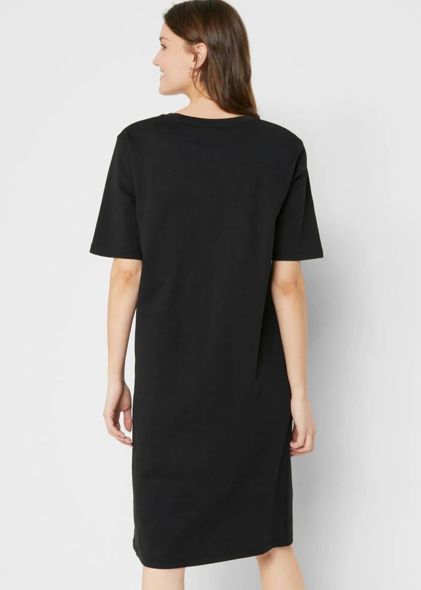 bonprix bonprix Básicos|Vestidos>Vestido camisero holgado de algodón puro (2 unidades) Negro