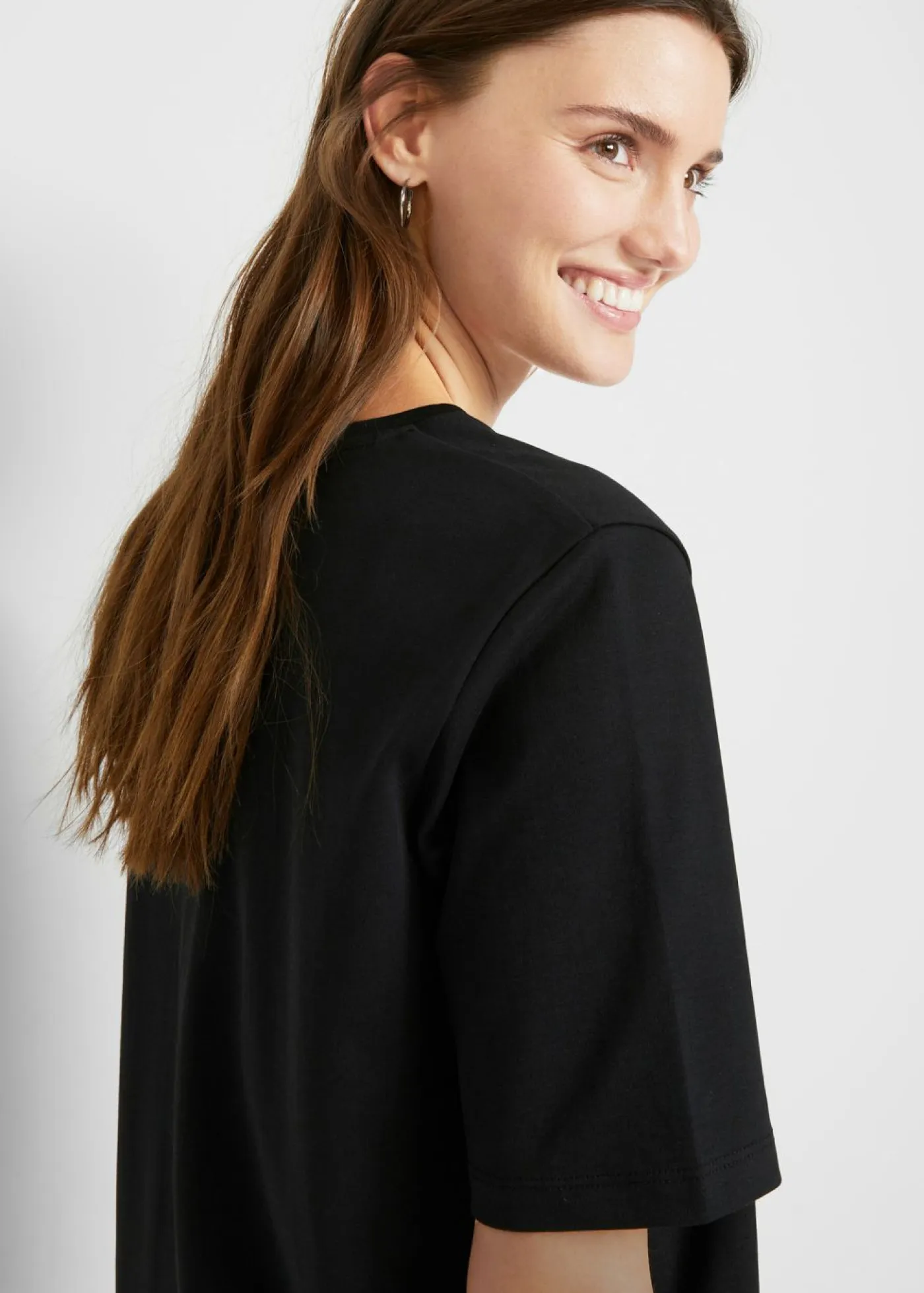 bonprix bonprix Básicos|Vestidos>Vestido camisero holgado de algodón puro (2 unidades) Negro