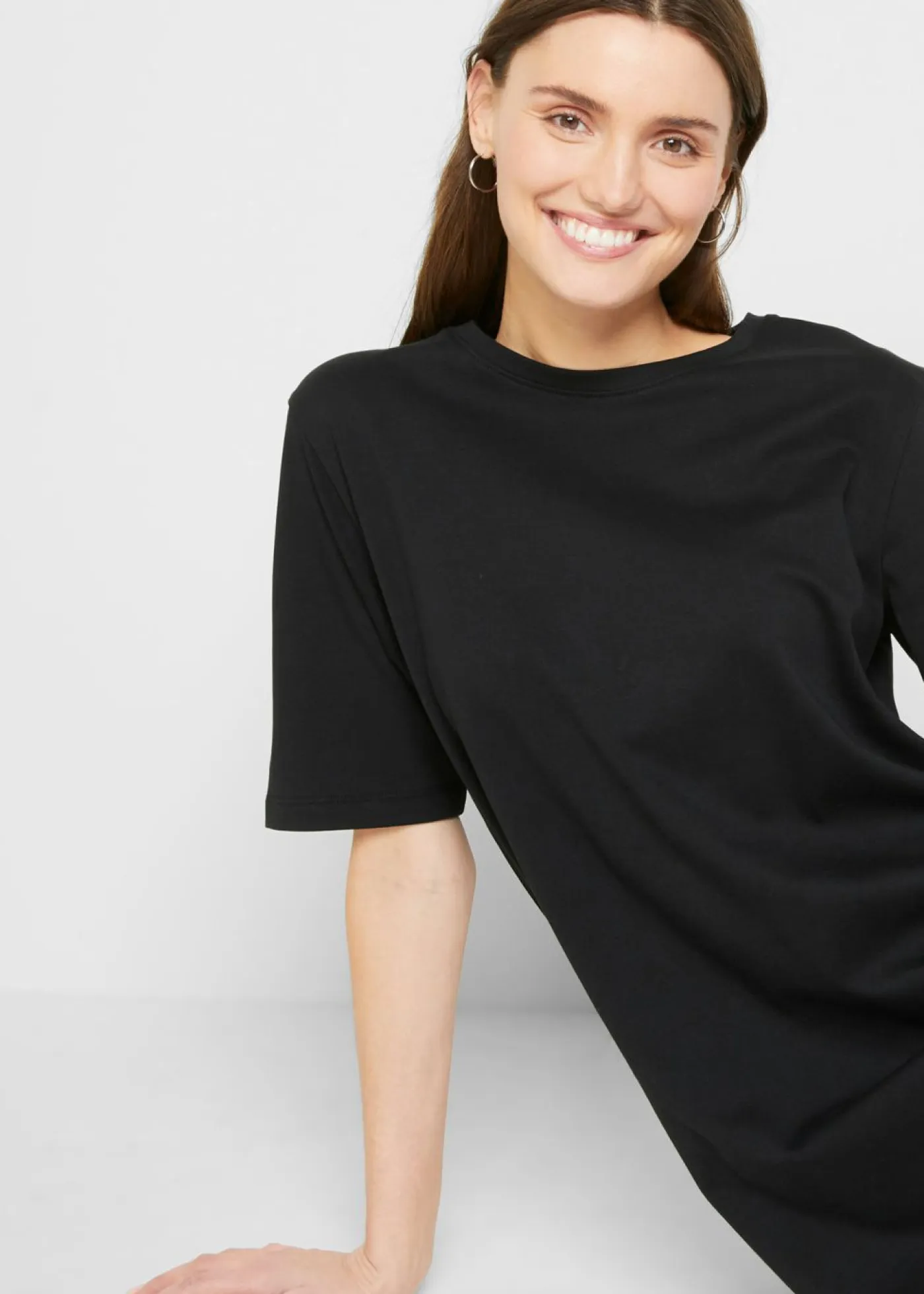 bonprix bonprix Básicos|Vestidos>Vestido camisero holgado de algodón puro (2 unidades) Negro