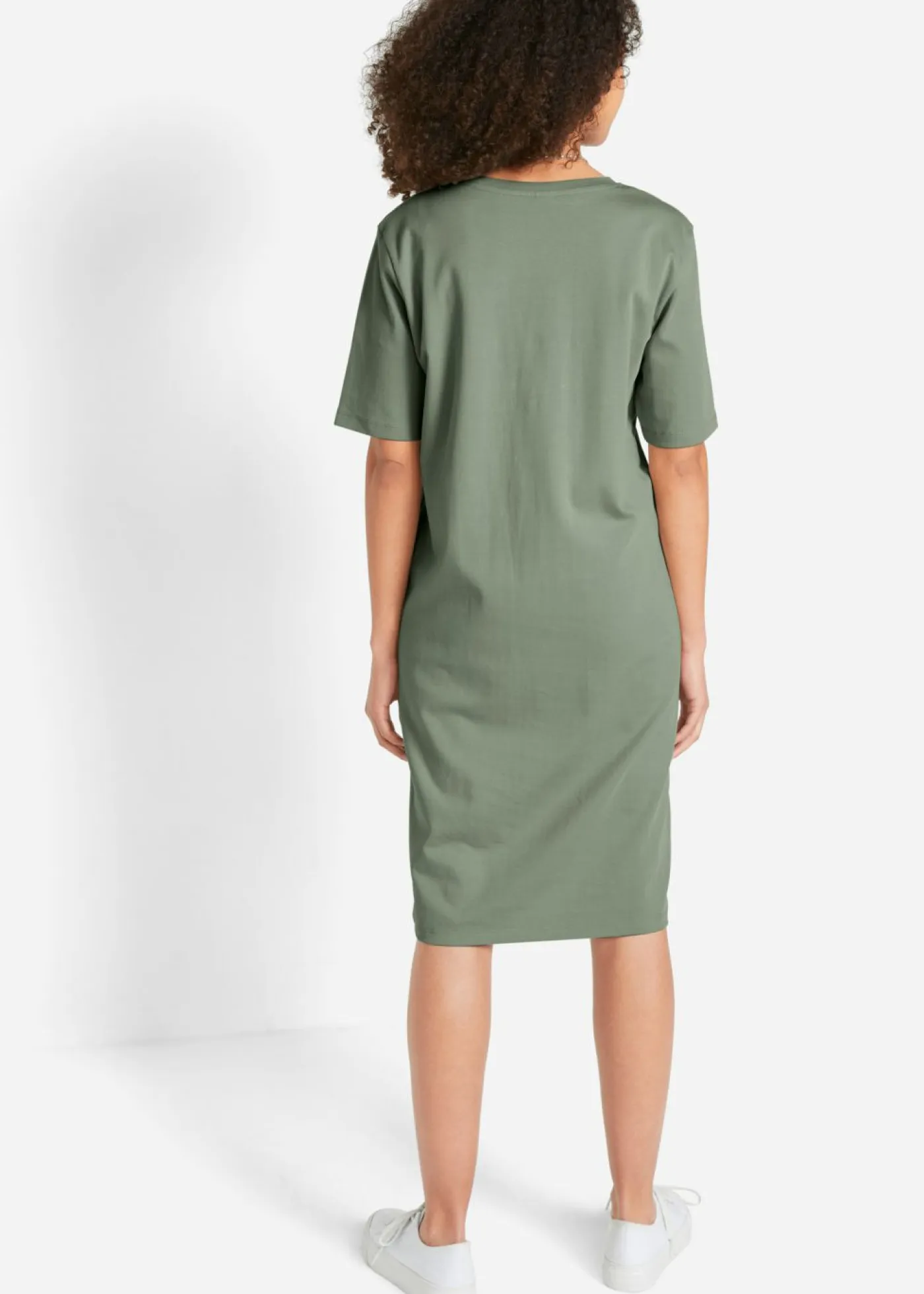 bonprix bonprix Básicos|Vestidos>Vestido camisero holgado de algodón puro (2 unidades) Azul marino + verde hierba