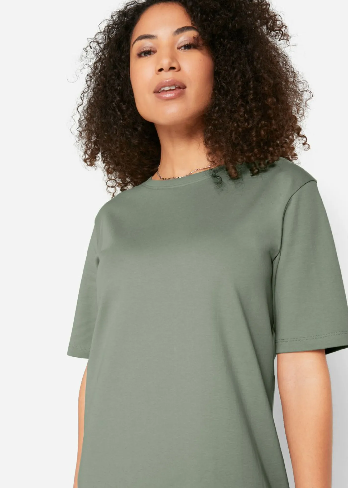 bonprix bonprix Básicos|Vestidos>Vestido camisero holgado de algodón puro (2 unidades) Azul marino + verde hierba