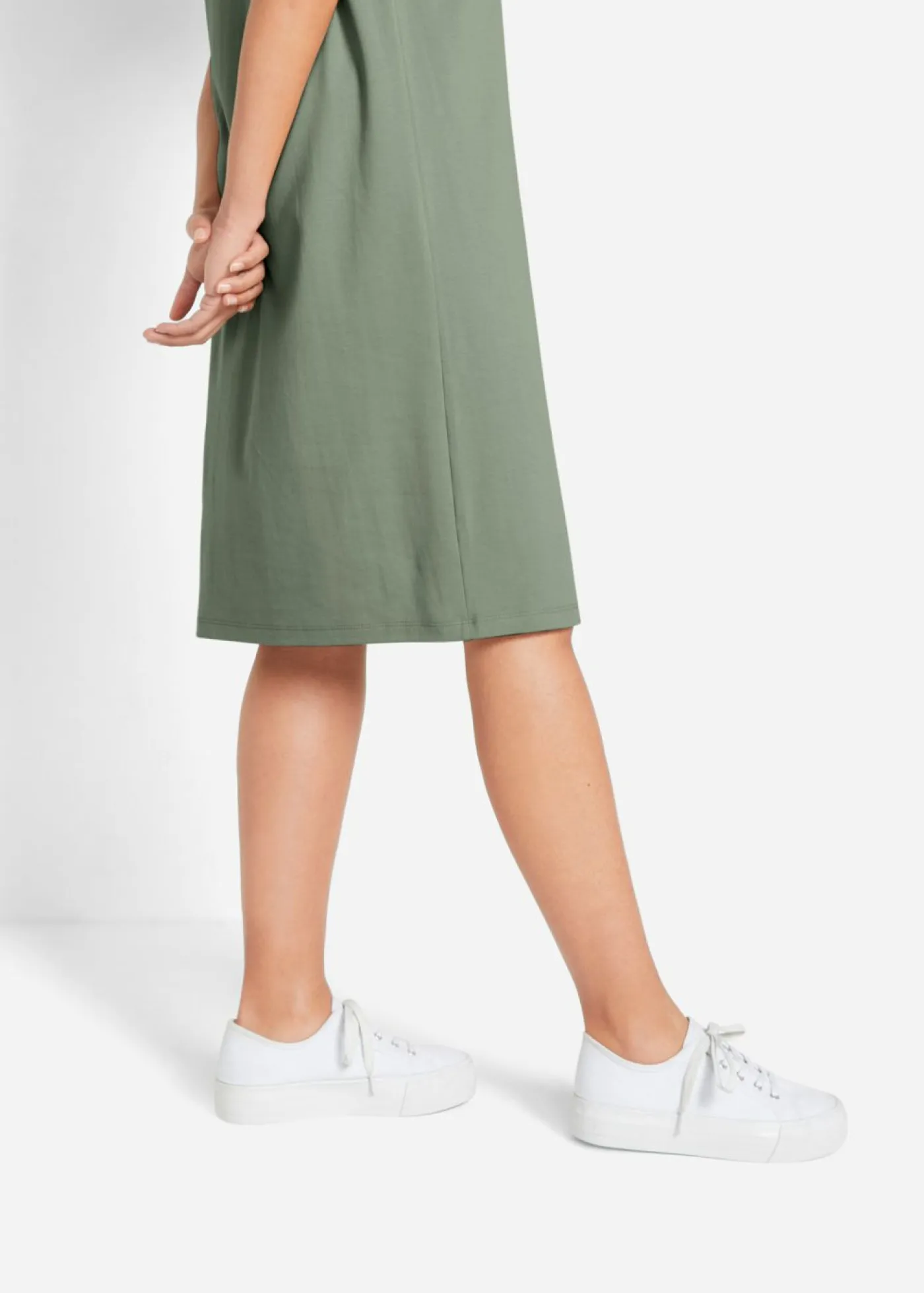 bonprix bonprix Básicos|Vestidos>Vestido camisero holgado de algodón puro (2 unidades) Azul marino + verde hierba