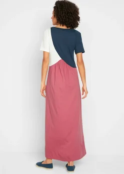 Mujer bonprix bonprix Vestido camisero largo y ancho en mezcla de algodón y viscosa