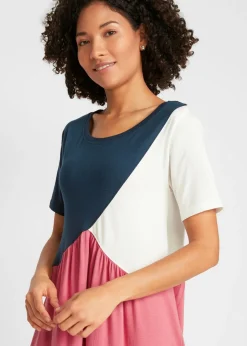 Mujer bonprix bonprix Vestido camisero largo y ancho en mezcla de algodón y viscosa
